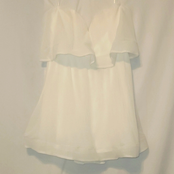 BOOHOO White Strapless Deep V Neck Mini Dress - Picture 9 of 14